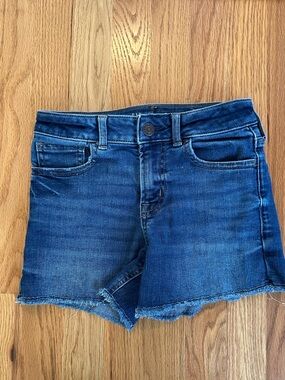 Classic Dark Blue Denim midi high rise Shorts from Gap Kids